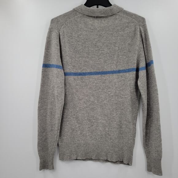 Daniel Hechter sweater gray and blue 100% lambswool size L - Picture 4 of 6